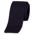 Gebreide wollen stropdas donkerblauw