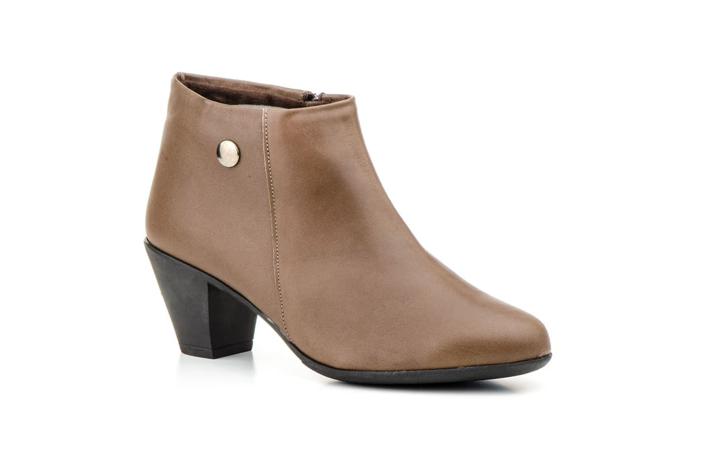 Enkellaarsjes met rits tan taupe