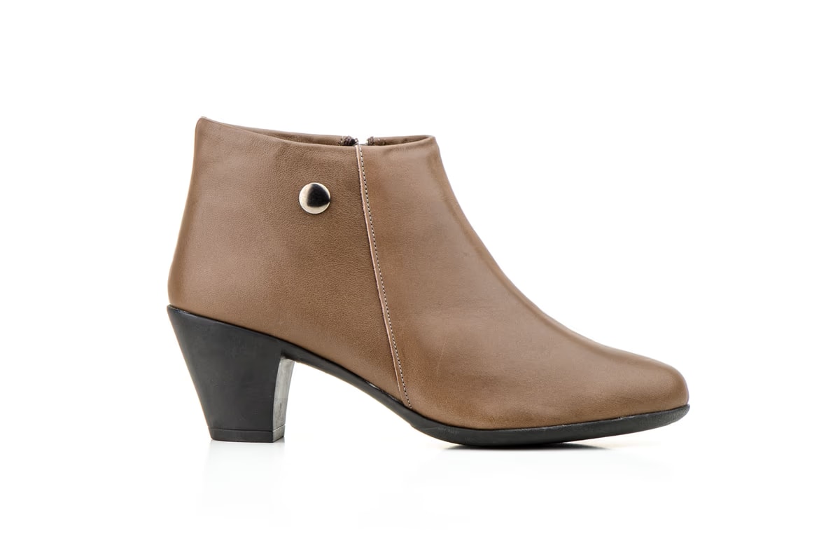 Enkellaarsjes met rits tan taupe
