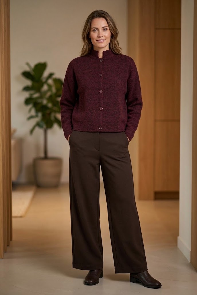 Shop the look: bordeaux vest + pantalon